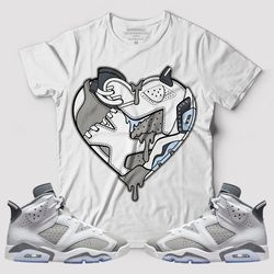 Cool Grey 6s DopeSkill Unisex T-shirt Heart Jordan 6 Graphic