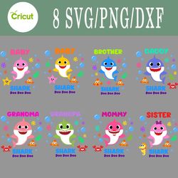 baby shark svg, baby shark bundle svg, png, dxf, cutting file, svg files for cricut, silhouette