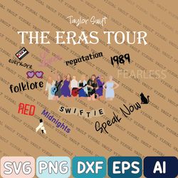 Taylor Swift The Eras Tour 2023 Svg, Taylor Swift 2023 Tour Of U.S. Stadiums Ts8 Svg, Taylor Swift Merch, Taylor's Versi