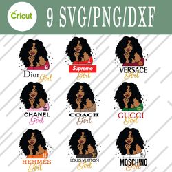 fashion girl svg, fashion girl bundle svg, png, dxf, cutting file, svg files for cricut, silhouette