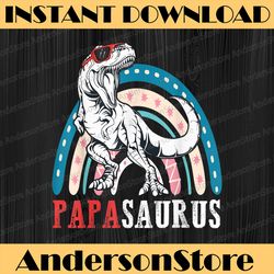 papasaurus t rex dinosaur papa saurus rainbow father's day best dad daddy father's day happy father's day png