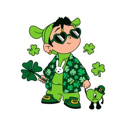 chibi bad bunny st patricks day svg lucky vibes svg cricut for files
