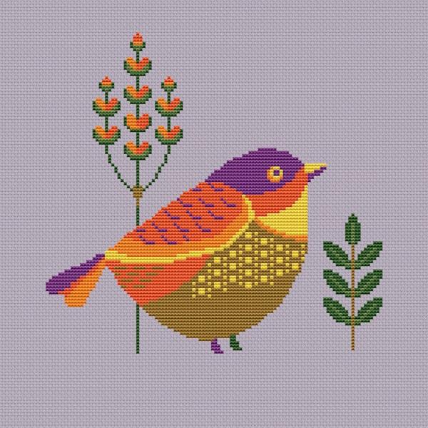 Cute Bird Polly cross stitch pattern-2