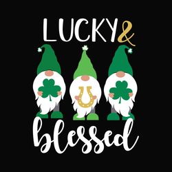 lucky blessed gnome svg, st patrick's day svg, shamrock svg, st patricks svg, lucky svg file cut digital download