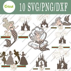 mermaid gucci svg, mermaid gucci bundle svg, png, dxf, cutting file, svg files for cricut, silhouette