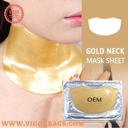 gold 24k collagen neck mask sheet patch moisturizer lifting anti wrinkle