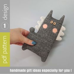 Llama doll sewing pattern PDF, digital tutorial in English, stuffed animal sewing diy