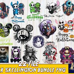22 file jack skellington png, jack skellington bundle png, for cricut, silhouette, digital, instant downloade