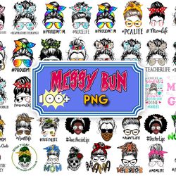 100 messy bun png bundle , momlife png, mom skull png, afro woman png, black woman png,glasses png