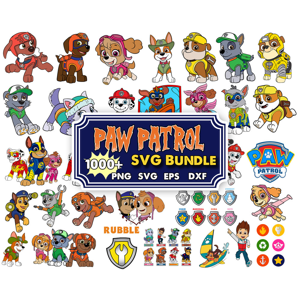 1000 Paw Patrol Bundle Svg, Paw Patrol Svg, Paw Patrol Clipart.jpg