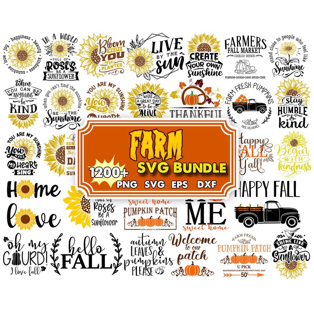 1200 Farm svg bundle, Farmhouse Sign svg, country svg, farm animal chicken cow svg, family farm svg png for cricut.jpg
