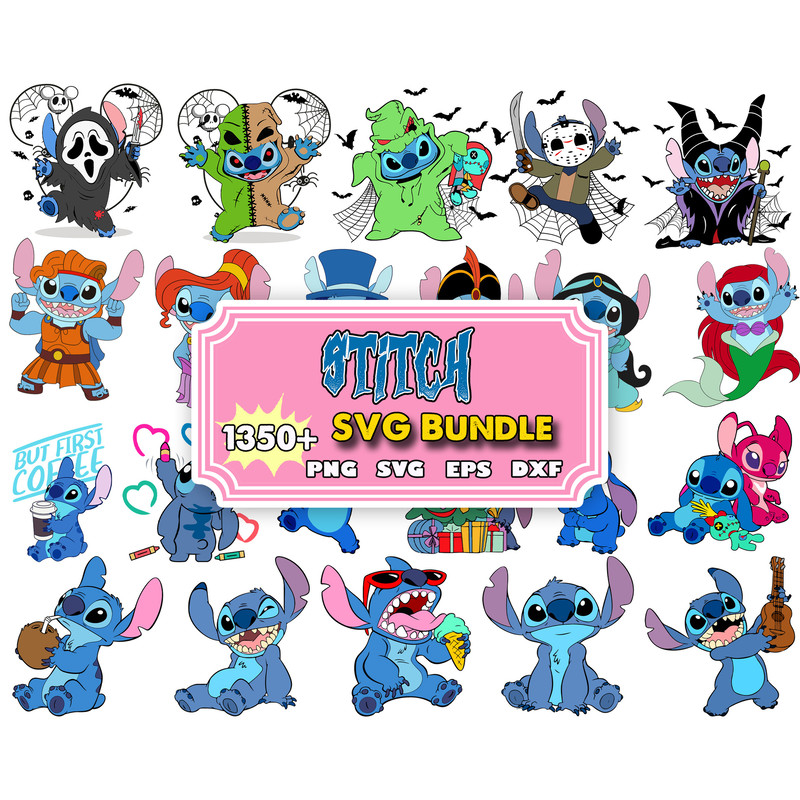 1350 Stitch Disney svg, Bundle Layered SVG PNG Layered Designs SVG for cricut svg for silhouette cut file.jpg