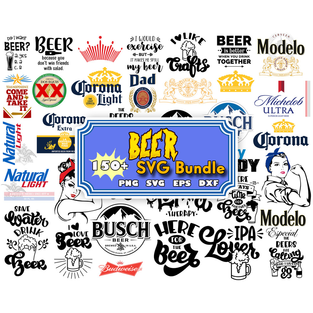 150 Beer Bundle, Large Beer Bundle, Drinking, SVG, DXF, EPS, Png, and more..jpg