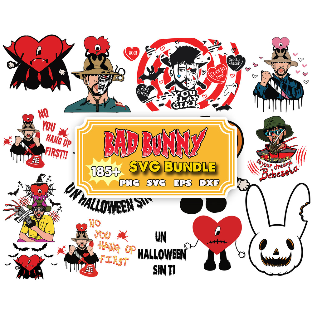 185 Bad Bunny Halloween, Un Halloween sin Ti svg, Halloween svg bundle, Un Verano sin Ti Halloween, Digital Download.jpg