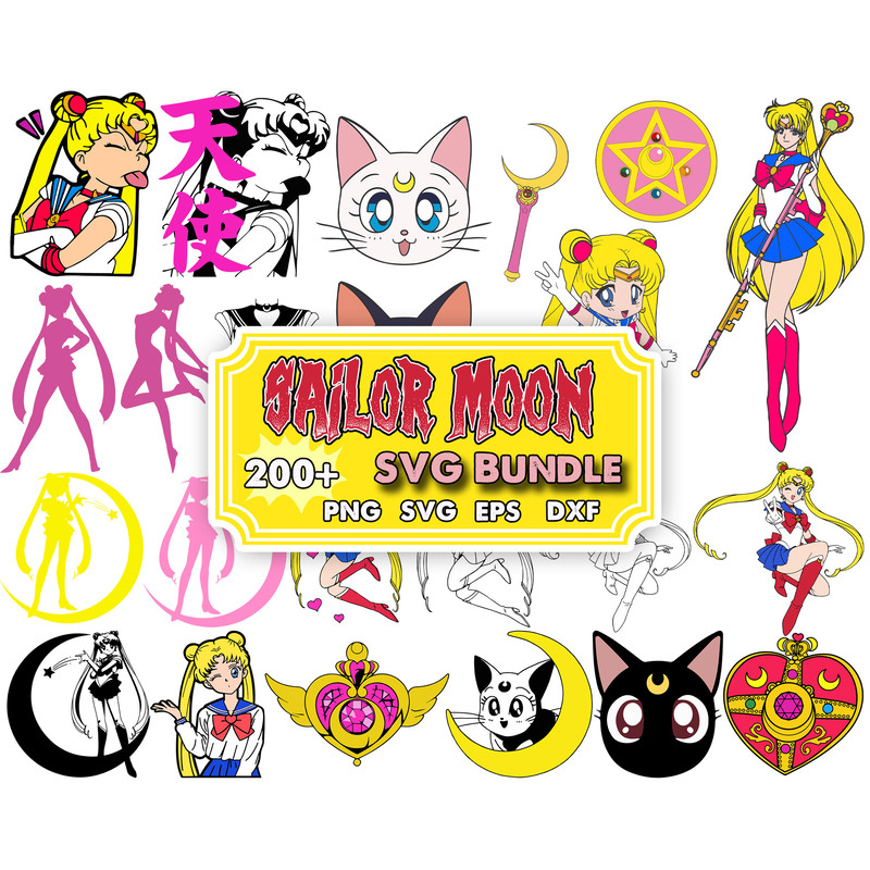 200 Sailor Moon Svg Bundle, Sailor Moon Svg, Sailor Moon Clipart, Sailor Moon Characters, Anime Clipart.jpg