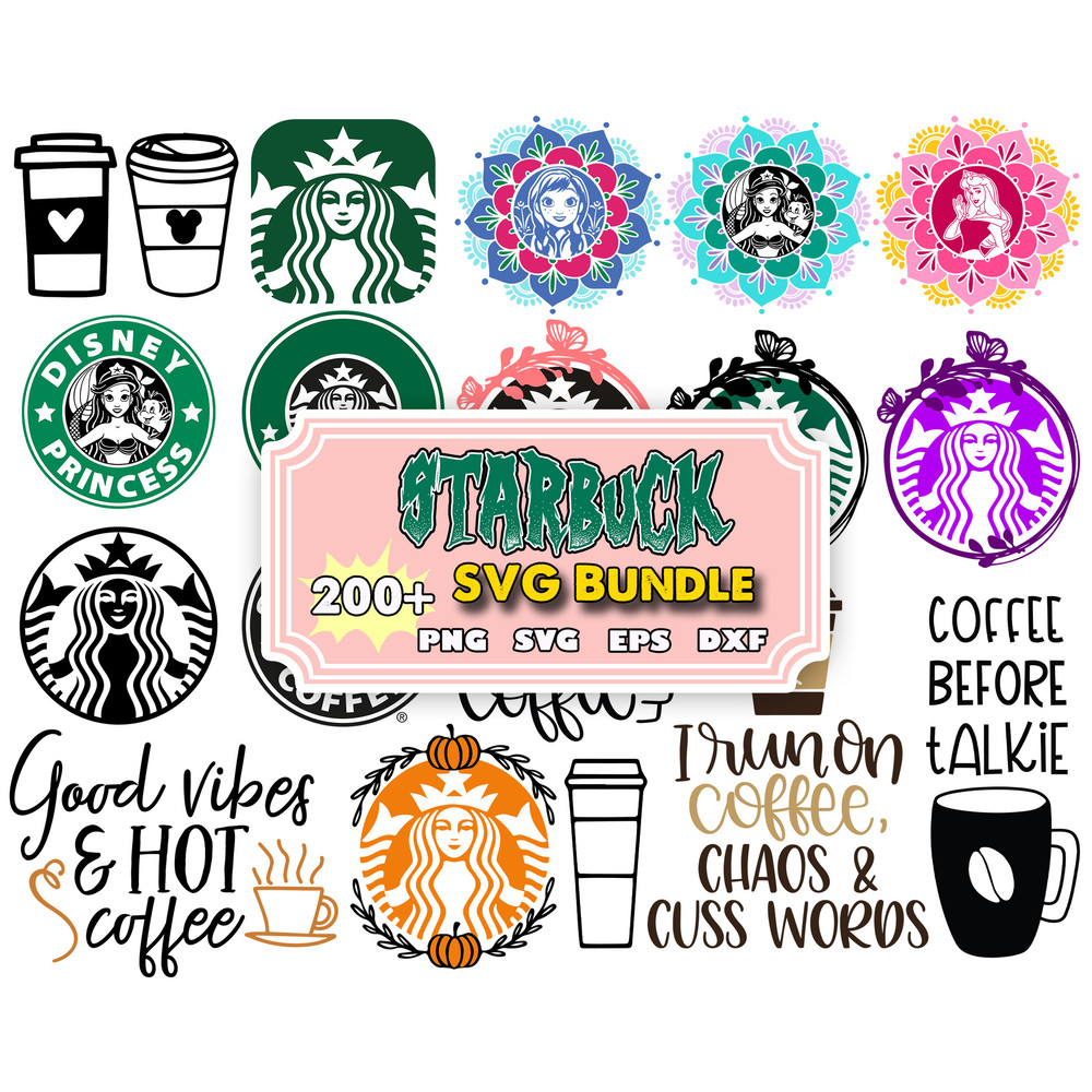 200 Starbucks svg bundle,Starbucks Wrap svg, Starbucks bundle wrap svg, Starbucks Svg files for Cricut & Silhouette.jpg