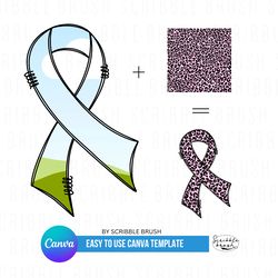Customisable Awareness Ribbon Canva Photo Frame Template