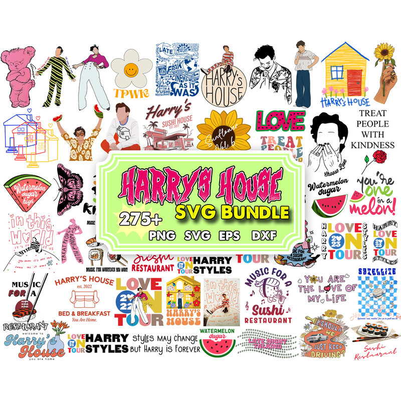 275 Harry's House Bundle, Harry's House Svg Designs, Harry Style Merch, Digital Download, Love On Tour 2022, Harry's House Track List PNG.jpg