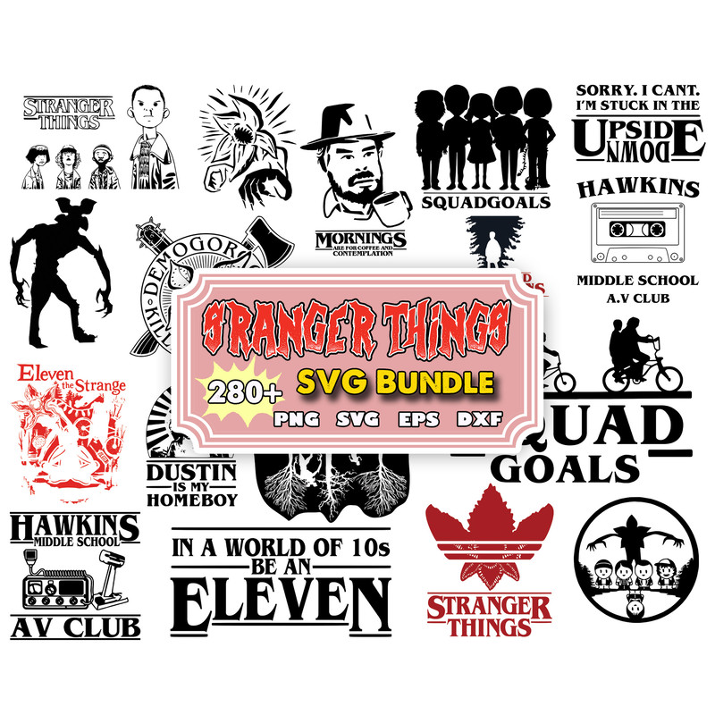 280 Bundle Stranger Things Silhouette SVG file, Stranger Things SVG.jpg