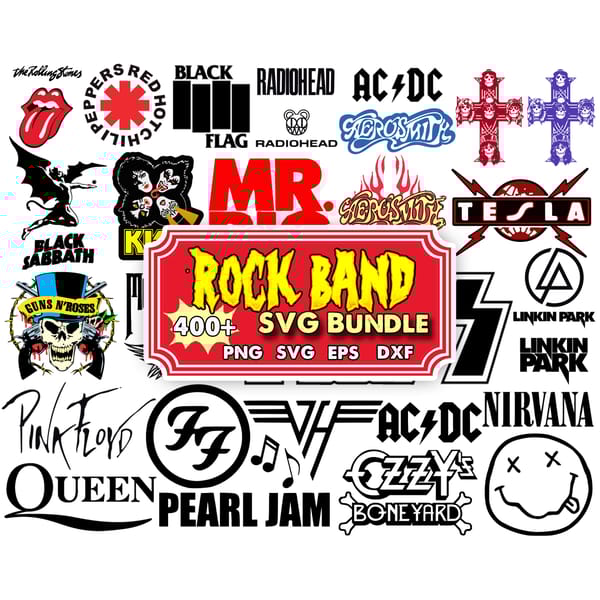 400 Bundle Rock Band Logo svg files for cricut,svg for shirt - Inspire ...