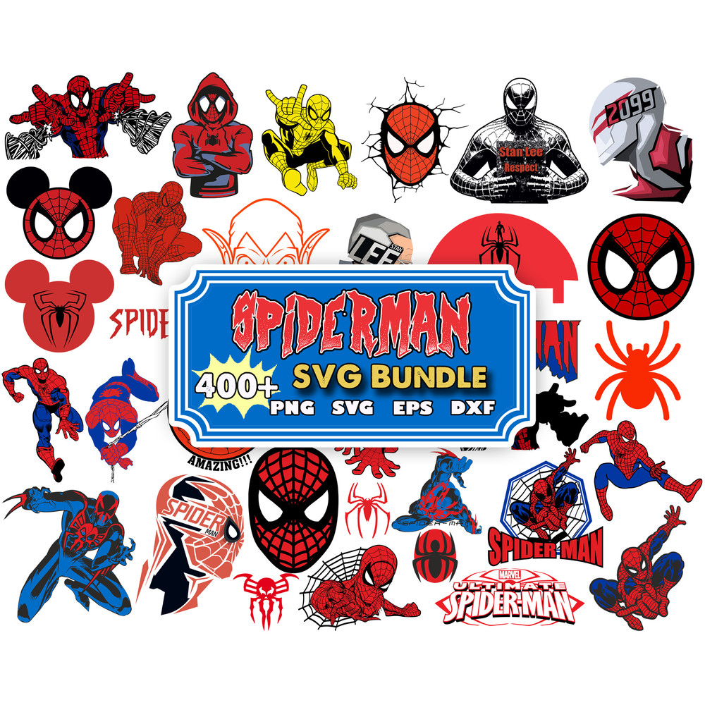 400 Spiderman SVG, spiderman png files, spider man svg bundle, spidey svg, baby spiderman vector, Instant Download.jpg