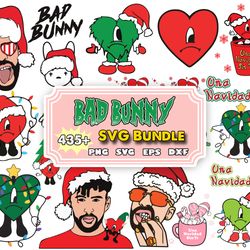 435 bad bunny christmas svg, un navidad sin ti cut file for cricut and silhouette digital download svg, eps, png, dxf