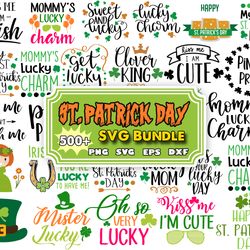 500 st. patrick's day svg bundle, st patrick's day quotes, gnome svg, rainbow svg, lucky svg