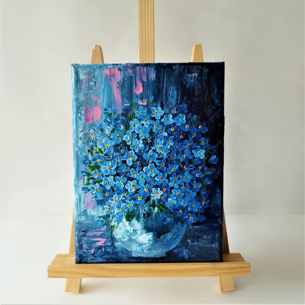 Blue-flowers-forget-me-nots-in-a-vase-acrylic-painting-on-stretch-canvas-textured-artwork.jpg