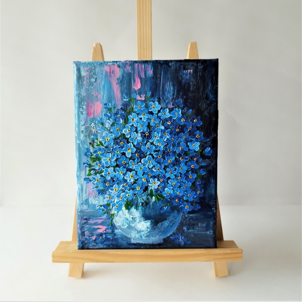 Bouquet-forget-me-nots-impasto-painting-on-stretch-canvas-with-acrylic-paints.jpg