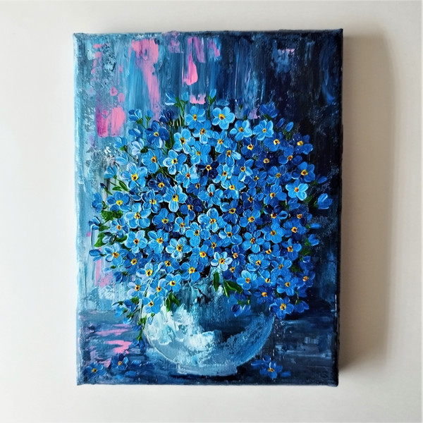Floral-painting-impasto-bouquet-of-flowers-forget-me-nots-blue-art-wall.jpg