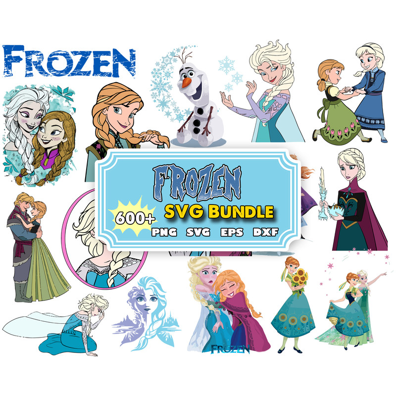 600 FROZEN SVG Bundle, FROZEN Svg files for Cricut, Frozen Clipart, Princess Svg, Olaf Svg, Elsa Svg, Anna Svg.jpg