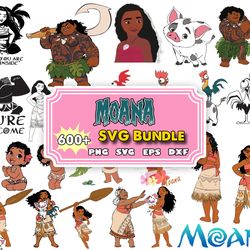 600 moana svg bundle file, svg, png, dxf, eps, cricut