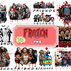 70 halloween horror characters bundle png, serial killers, horror movies, sublimation designs for printing