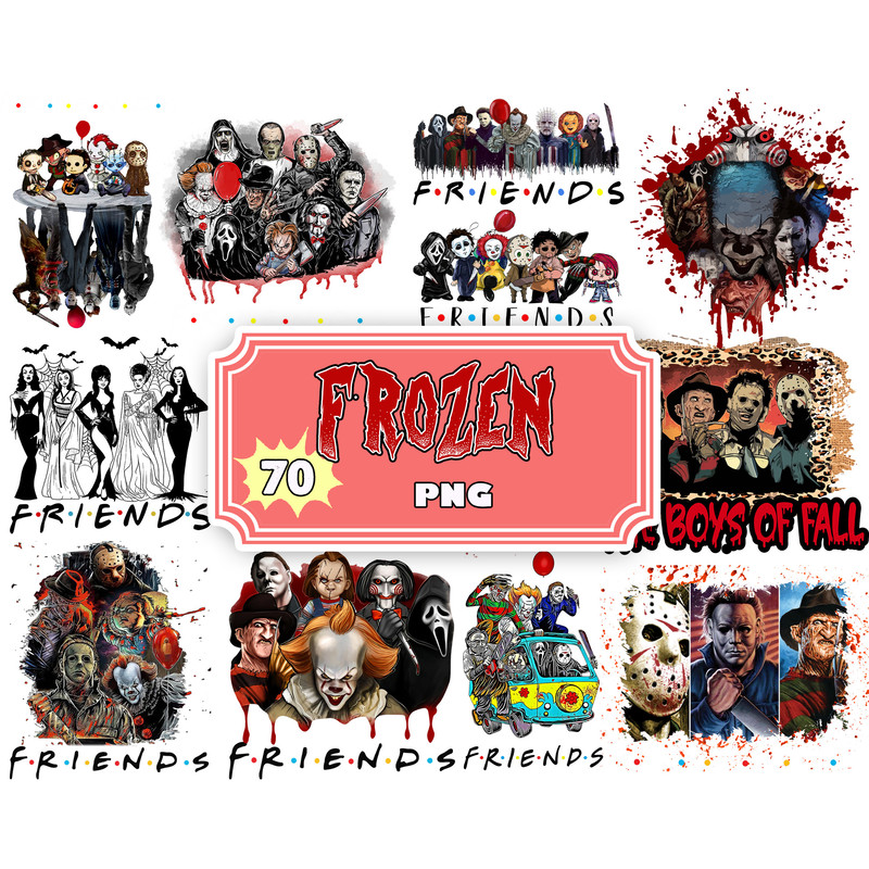 70 Halloween Horror Characters Bundle PNG, Serial Killers, Horror Movies, Sublimation Designs for Printing.jpg