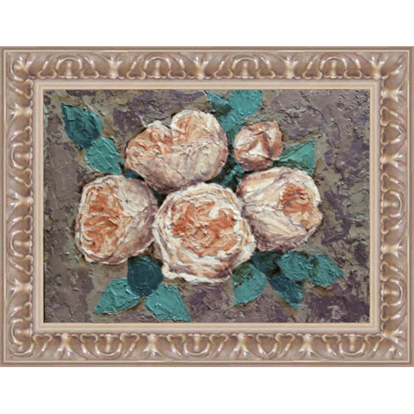 "Roses" oil small impasto painting flower stilllife original wall art picture artwork floral