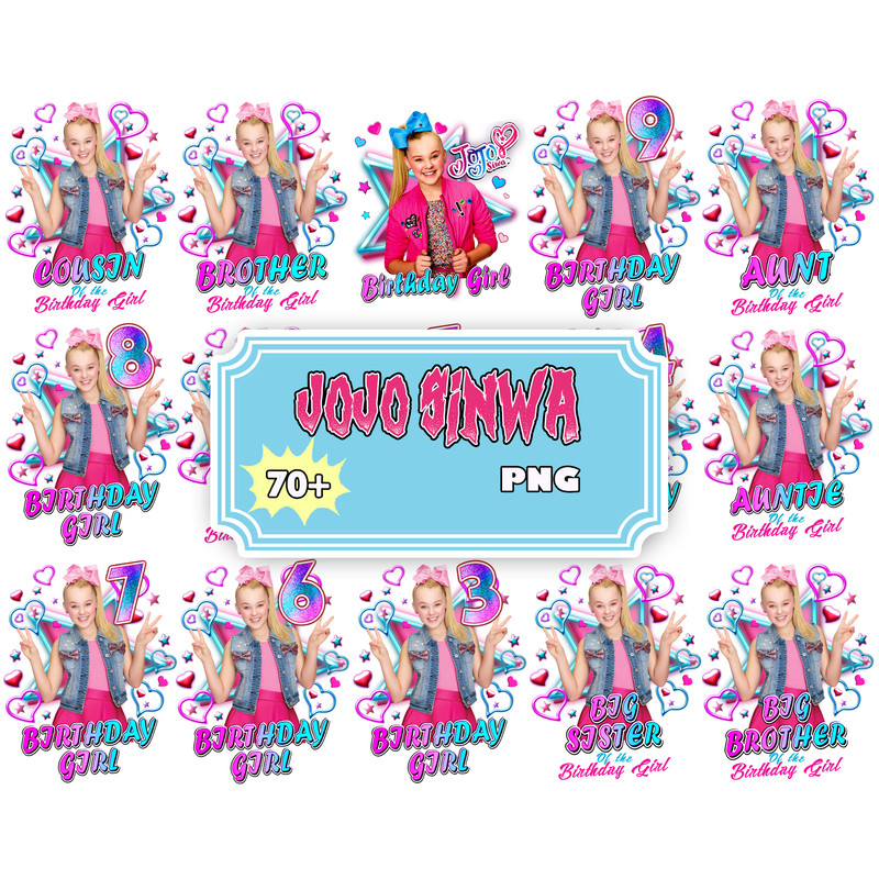 Jojo Siwa Birthday Png, Birthday Party Iron Png, Jojo Siwa Family Matching Party Png.jpg