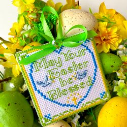 MAY YOUR EASTER BE BLESSED Ornament cross stitch pattern PDF by CrossStitchingForFun, Instant download