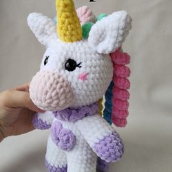 Crochet Unicorn plush pattern pdf, cute Unicorn plushies