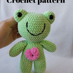 Crochet Frog plush pattern pdf, cute frog pattern
