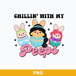chillin' with my peeps png, easter disney princess png, easter princess png, happy easter png file