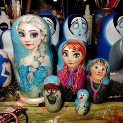 Wooden Matryoshka Frozen Christmas Eve Gift Russian Nesting dolls Elsa Gift for Children a gift for my daughter