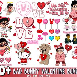 70 file Bad Bunny Valentine svg eps dxf png, Bad Bunny Valentine bundle SVG, for Cricut, vector file, digital, file cut