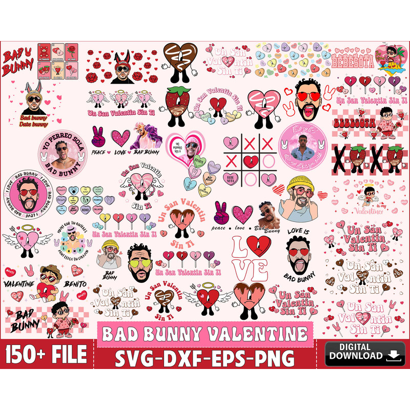 150+ file Bad Bunny valentine bundle SVG , Bad Bunny valentine kingbundlesvg.jpg