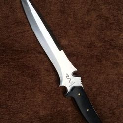 Leaf Spring Steel Knife Bowie Knife Tactical knife with Leather Sheath