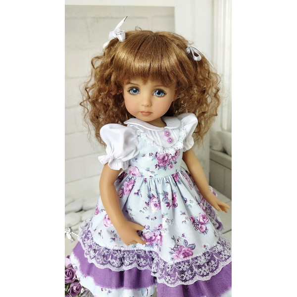 With lilac flowers dress for Little Darling dolls-7.jpg