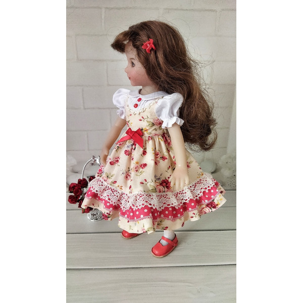 With red flowers dress for Little Darling dolls-4.jpg