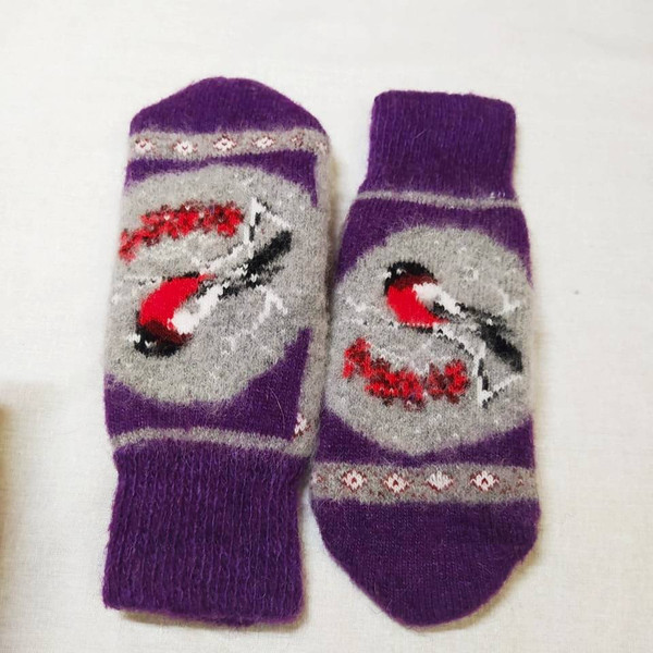 Gray-Wool-Mittens-Women-S-Winter-Fluffy-Mittens-Knitted-Mittens