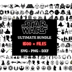 star wars svg bundle, 1600 star wars files, star wars cut files, darth vader svg , yoda svg, instant download