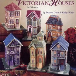 Victorian Houses Plastic Canvas Vintage cross stitch pattern PDF Classic Holiday Designs Instant Downloa