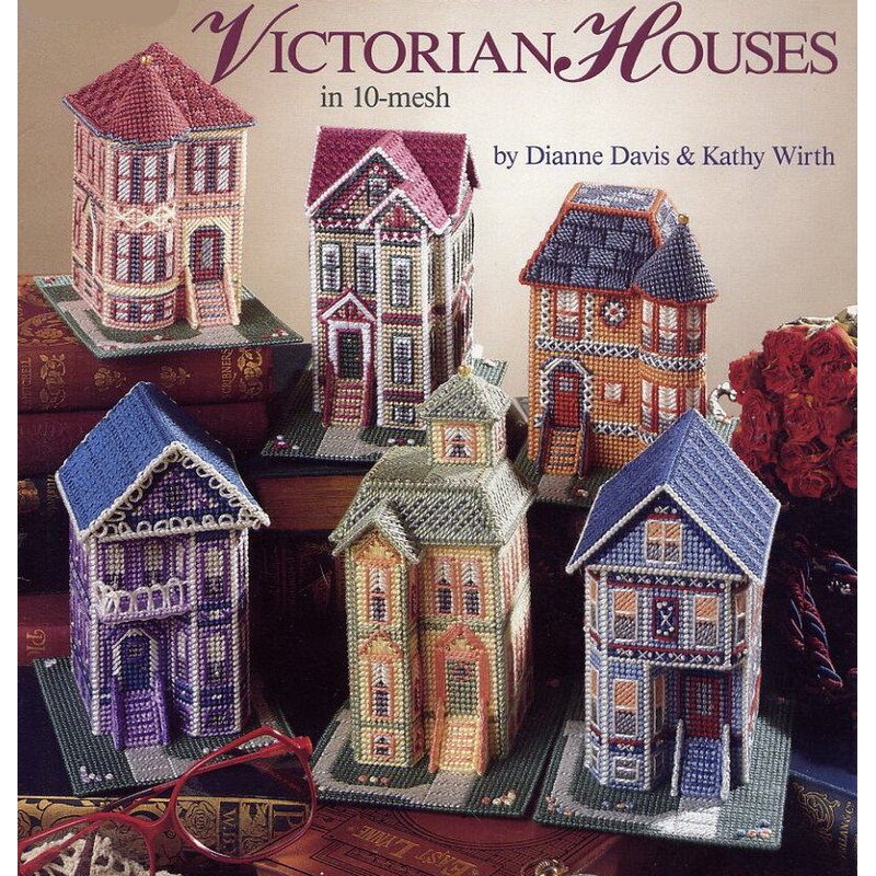 victorian house plastic canvas vintage pattern